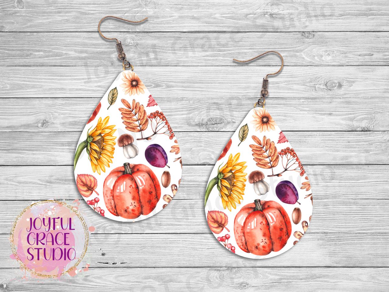 Watercolor Autumn Earrings