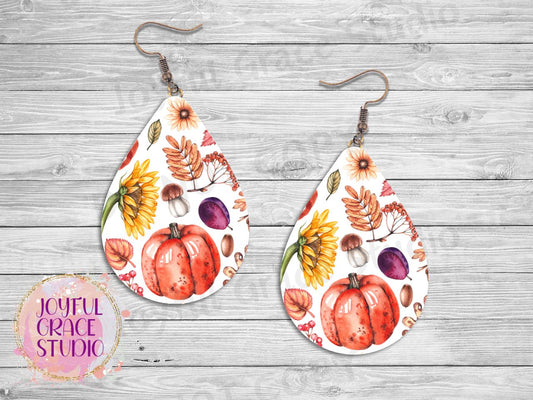 Watercolor Autumn Earrings