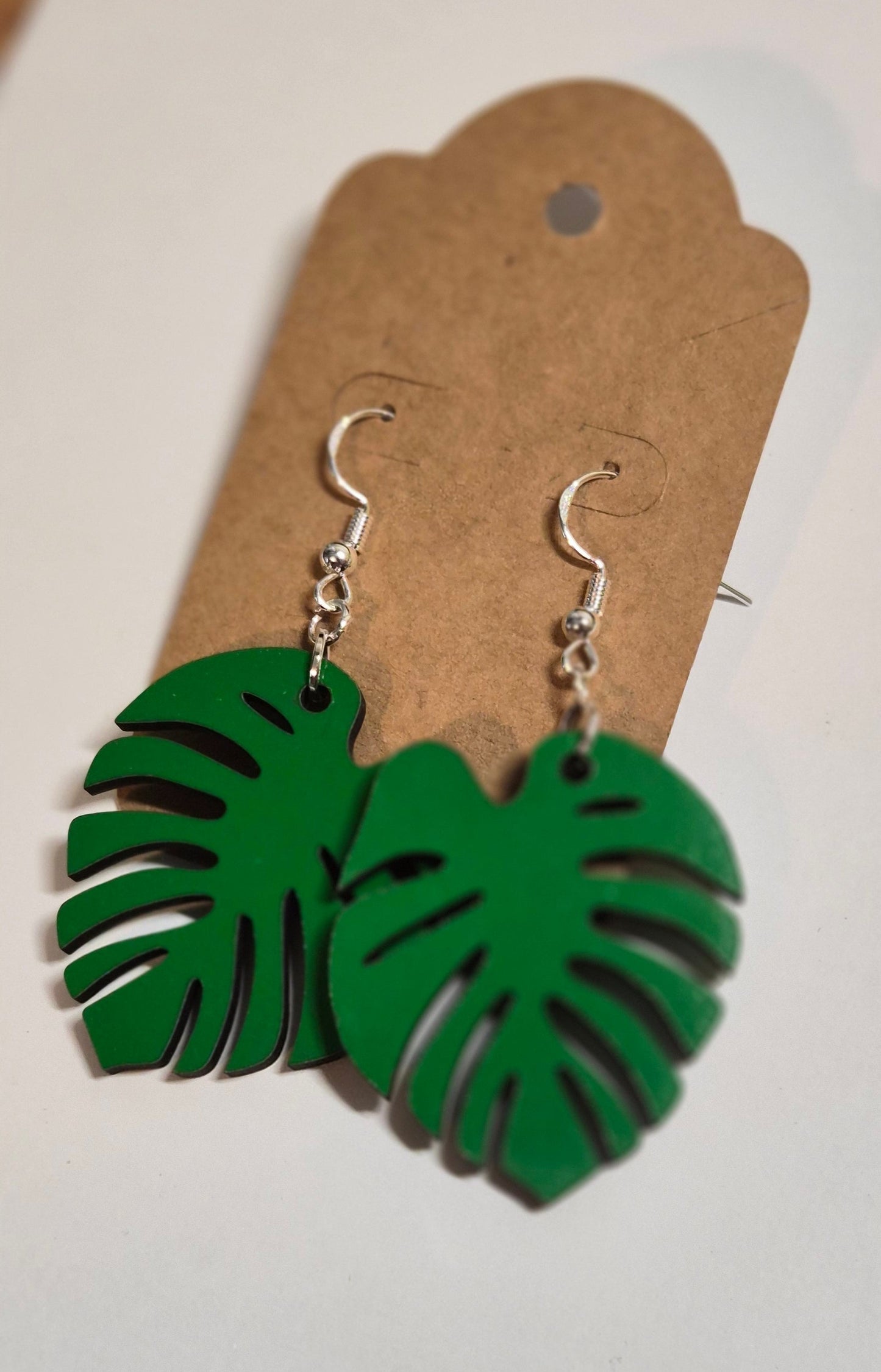 Tropical Monstera Leaf Earrings