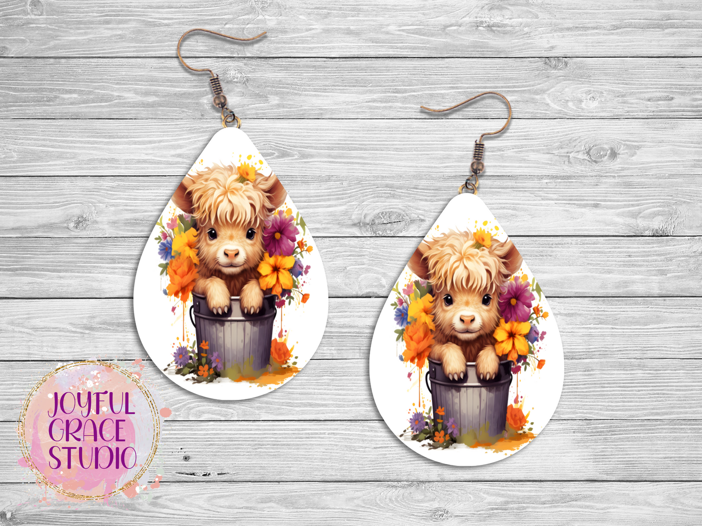 Fall Highland Cow Earrings