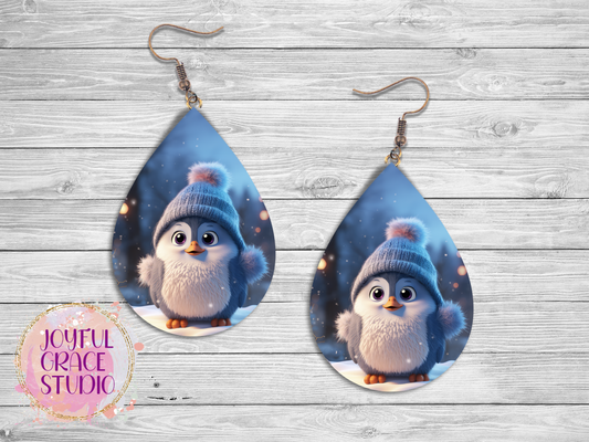 Baby Penguin Christmas Earrings