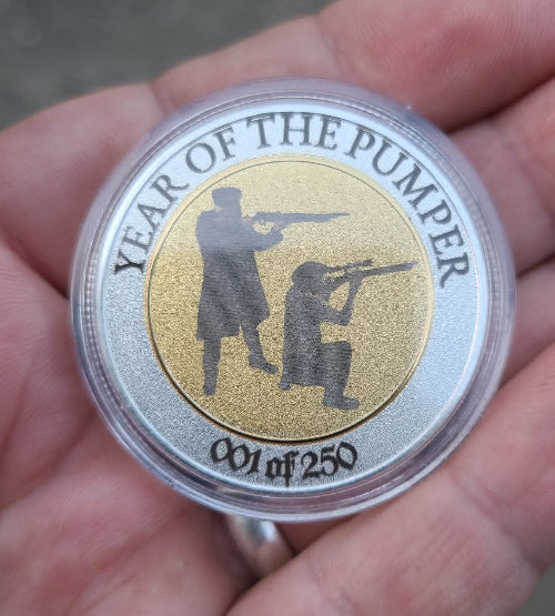 250 Years of Freedom Challenge Coin – “Year of the Pumper” –  Air Gun Collector Coin