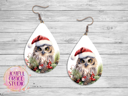 Christmas Owl Earrings