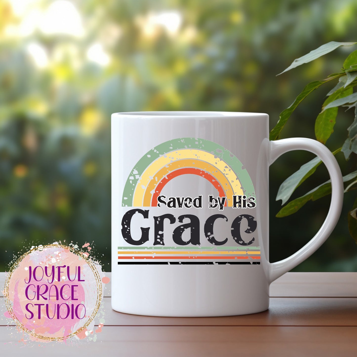 Saved By His Grace Retro Mug