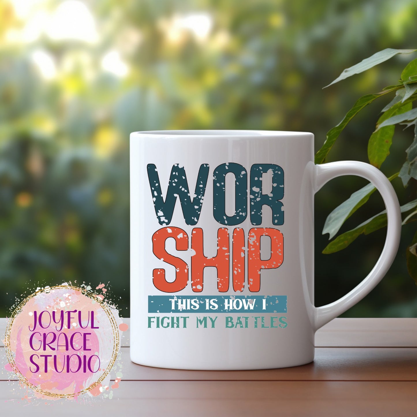 Worship-This is How I Fight My Battles Retro Mug